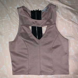 Dusty rose colored crop top